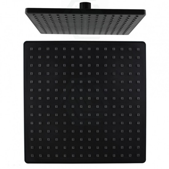 Square 225mm ABS Matte Black Shower Head with Ceiling Mounted Shower Arm